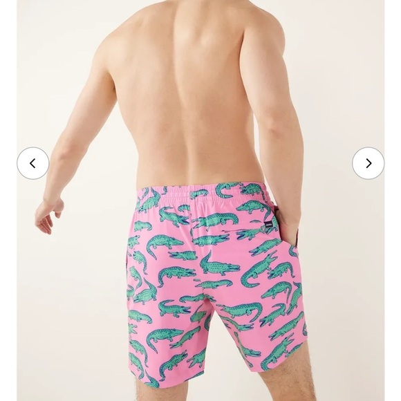 Chubbies The Glades pink green alligator swim trunks XS - Picture 2 of 7